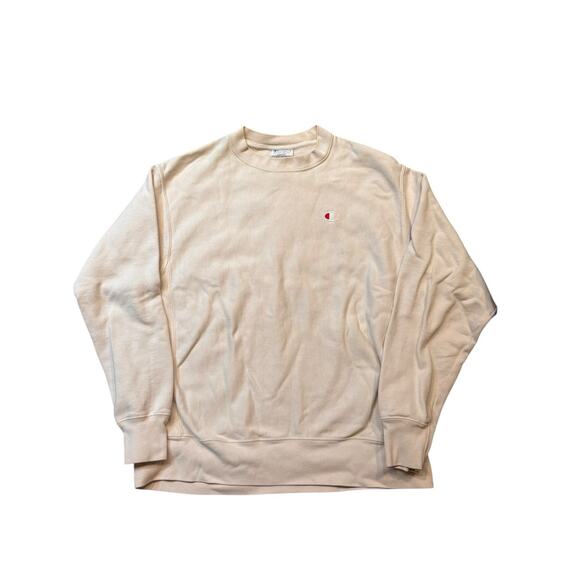 Champion Sweatshirt Crewneck Men's Large Cream Off White Reverse Weave Vintage - Picture 1 of 5